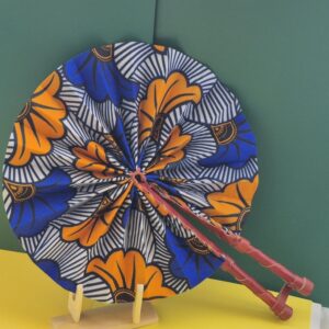 Éventail (fleurs de mariage Bleu royal & Jaune soleil,   )