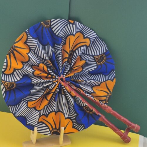 Éventail (fleurs de mariage Bleu royal & Jaune soleil,   )