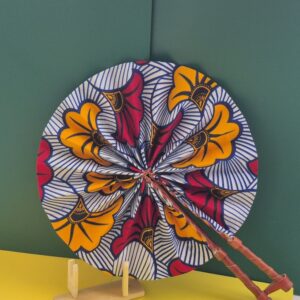 Éventail (Blanc perlé, Jaune safran & Rouge grenat)